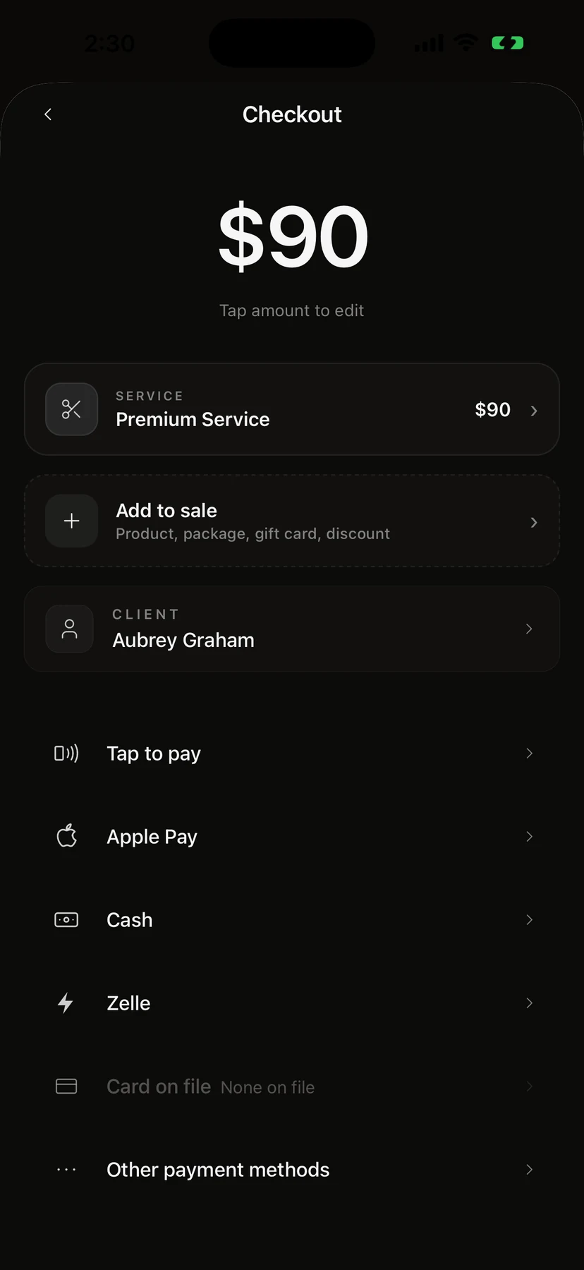Marlo checkout screen
